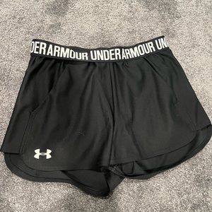 medium black pair of under armour shorts